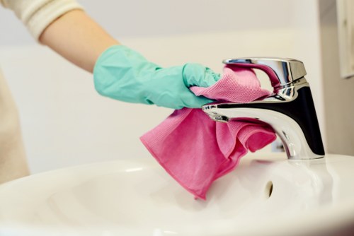 Detailed office cleaning of shared surfaces and high-touch areas