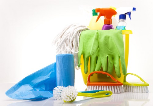 Professional commercial cleaning equipment in an industrial workspace