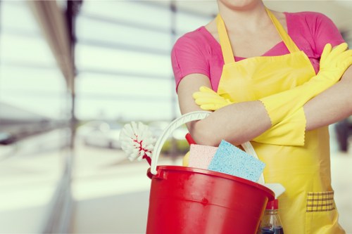 Professional cleaning of shared hallway and corridor