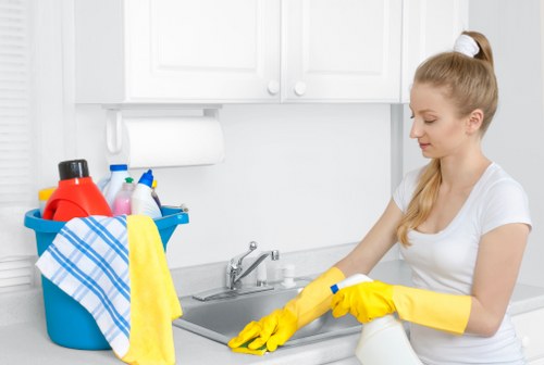 Detailed after builders cleaning in a modern kitchen