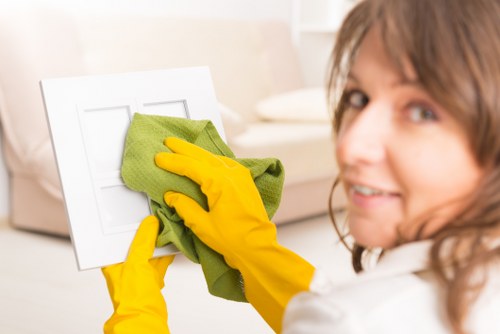 Bathroom move out cleaning with scrubbing and sanitizing surfaces